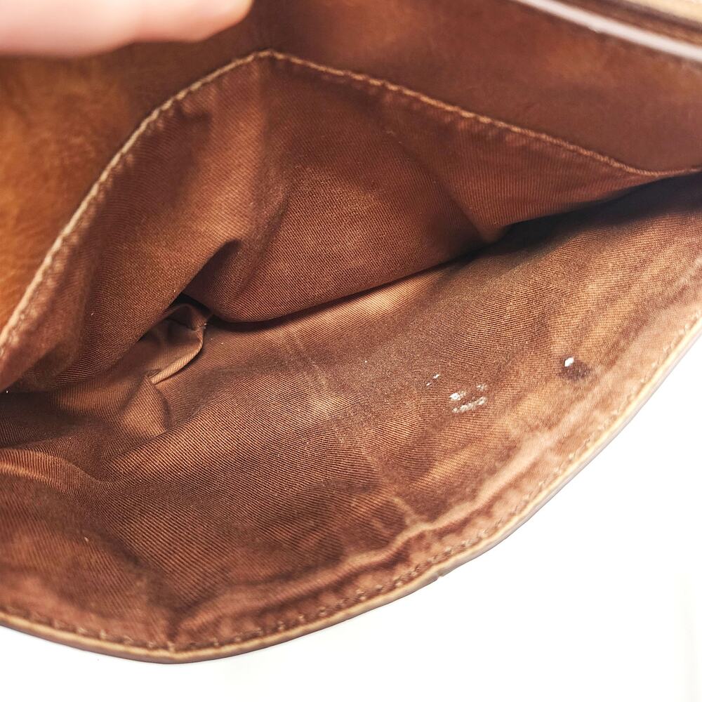 Fossil Crossbody Tan Leather Purse Bag Minimalist Chic Boho Western - Picture 13 of 14